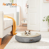 FEANDREA 50cm Dog Sofa Bed Round Shape Fabric Light Grey V227-3309641001080