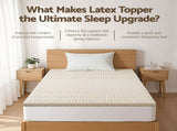 Giselle Bedding Latex Mattress Topper, 5cm Thick Cooling Bed Pad for Side Sleepers Pain Relief, 7 TOPPER-LT-S-5