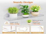 Window Plant Shelves 14.6", 2 Pack Acrylic Suction Cup Holder No-Drill Window Sill Extender for V1107-116-54589-CLR-3PACK