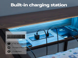 Artiss Bed Frame Single Size with 2 Drawers and Charging Station Metal Corner Bed Base MBED-C-LSHA-S-ABC