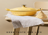 BUYDEEM CP581 Enameled Cast Iron Dutch Oven Yellow V943-CP581-28CM-YELLOW