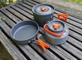 10Pcs Camping Cookware Mess Kit for Outdoor Camping Hiking Picnic -Orange V1308-DSZKI-22-2