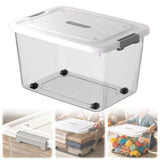 Extra Large Plastic Storage Container with Rolling Wheels, Heavy Duty Organizer Box for Garage Home, V1370-AZ4-17290