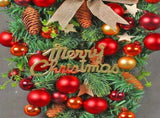 Christmas Wreath Wall Hanging Ornament Artificial Christmas Teardrop Merry Christmas Front Door V1370-AZ4-03822