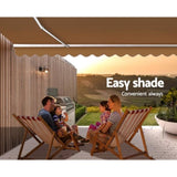 Instahut Retractable Folding Arm Awning Manual Sunshade 4Mx3M Beige AWN-B-ARM-40X30-BEIGE