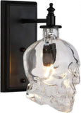Creative Vintage Industrial Glass Skull Head Wall Sconce Retro Indoor Wall Sconce Lights V1263-JX-1818