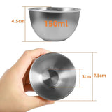 10 Pcs Stainless Steel Sauce Dishes 5oz/150ml Round Seasoning Bowls Sushi Dipping Bowls Silver Small V1192-AZ-W-17522