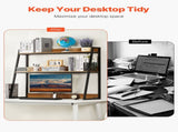 Desktop Bookshelf, 2-Tier Desktop Storage Organizer, 95 x 32 x 90 cm Office Storage Rack Wood Color V952-ZMSJDNZSJTM2G17WDV0