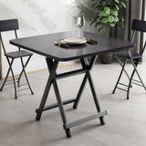 SOGA 2X Black Dining Table Portable Square Surface Space Saving Folding Desk Home Decor TABLE1206TALLX2