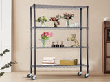 Modular Wire Storage 120x45cm Steel Shelving Black With Wheels For Garage Kitchen Or Retail Storage V63-841051