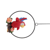 Hanging Iron Ring Parrots Resin Waterproof Exquisite Garden Hanging Parrot Statue Decor for V1294-YM0512-3111220286911