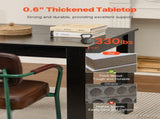 Rectangle Dining Table, 63 inch Length Large Wood Tables for 4-6 Person, Modern Dinner Furniture, V952-ZFXCZBKTZQMDUVESOV0