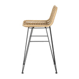 Gardeon 2x Outdoor Bar Stools Rattan Nature ODF-BA-TW-RATTAN-NA-X2
