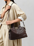 Premium Cowhide Large Capacity Handbag Commuter Shoulder & Crossbody, Boston Pillow Bag, Fabric V1232-SSSTB-ZP-001