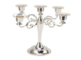 5 Arm Candlestick Holder Iron Retro Decorative Candle Holder Centerpiece for Home Church Silver V1294-YM0710-3115230100313