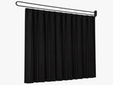 Artiss Room Divider Wall Mounted Hanging Curtain Partition Screen Black 200x220cm RD-D-200M-BK