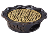 Teapot Warmer Ceramic Alloy Tea Warmer with Tea Light Holder Teapot Mat Hollow Out Flounce Design V1294-YM0703-3118230129411
