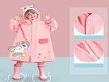 Kids Raincoat Waterproof Cute Pattern Lightweight Portable Children Hooded Rainwear for Girl Boy V1294-YM0901-3117230346611