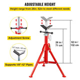 VEVOR V Head Pipe Stand Adjustable Height 28-52 Inch, Pipe Jack Stands 2500 LB. Capacity,Folding V952-GJ1107GJ000000001V0
