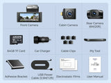 3 Channel Dash Cam in Black with WiFi, GPS, 4K1080P2.5K, 64GB Card, Parking Mode V178-59114
