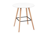 Artiss Bar Table Round Counter Kitchen Dining Desk Pub 98cm Height Wood White BA-K-TB310-WH