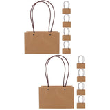 10 pcs Kraft Flower Gift Bag Floral Bouquet Tote Carrier Bag Flower Wrapping Bag with Handle V1366-AZ2-W-13645