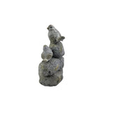 Perched Birds On Stones Planter w Hole Plug 40cm V637-49480BRD