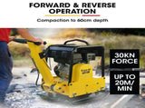 BAUMR-AG 185kg Reversible Vibratory Plate Compactor, Commercial 9HP 270cc, 500x700mm, Wheel Kit, for V219-COMPLTBMR95A