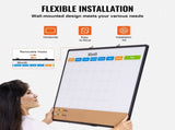 36"x 24" Monthly Calendar Whiteboard & Cork Board Combo with Aluminum Frame 2-in-1 Magnetic Dry V952-RMB36X24RLBBZZZDYV0