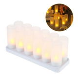 Rechargeable LED Flickering Flameless Candles Tealight Candles Lights with Frosted Cups Charging V1294-YM0901-H19839UK