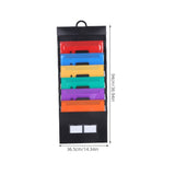 Portable Black Accordion File Organizer with 6 Pockets, Wall-Mount Hanging Folder for Office V1192-AZ-W-27194