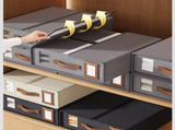 2 Pcs Black Non-Woven Fabric Storage Box with Lid - Transparent Window, Moisture-Proo V888-ELOSUNG13777