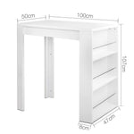 Artiss Bar Table 3-tier Storage Shelves White FURNI-BAR-TAB-WH