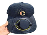 Navy blue Solar Powered Fan Hat - Breathable Mesh Cap with USB Rechargeable Cooling Fan, LED V888-ELOSUNG56262-4