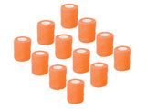 12Pcs Bandage Wrap Natural Latex Elastic Self Adhesive Wrap for Cows Dogs Horses 10cm Orange V1294-YM0523-3111220104718