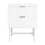 Artiss 2X Bedside Table White Nightstand 2 Drawers FUR-S-BS-03-WHX2