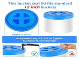 2 Pieces 5 Gallon Leak-Proof Bucket Lid Plastic Storage Buckets Screw Seal Lids Screw Pail Lid Pet V1369-AZ3-W-11317