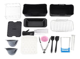 Fryer Accessories Set Grill Rack with Skewer Liners Silicone Brush Food Tong Fryer Cake Pan V1294-YM0901-3118240272211