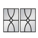 Set 2 Black Carved Wall Mirrors 67cm V637-20831