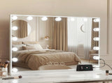 Embellir Makeup Mirror 80x58cm Hollywood Vanity with LED Light Tabletop Wall MM-E-FRAMELS-5880-WH