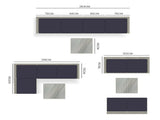 LONDON RATTAN 5 Piece 4 Seater Outdoor Modular Lounge Setting with Coffee Table, Grey V219-OTDOLSLR4SGY2
