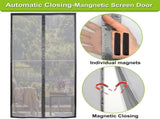 Magnetic Screen Door Self Closing, 78 x 84 inch, Grey Upgraded Polyester Thicken Mesh Mosquito Net V1259-DP01-F-70
