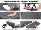 Zenses Massage Table 55cm Portable 2 Fold Aluminium Beauty Bed Grey MT-ALUM-2FOLD-GR-55