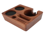 58mm Wooden Coffee Tamper Station Adjustable Multifunctional Coffee Portafilter Tamper Holder Stand V1294-YM0901-3113240240711