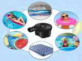 Electric Air Pump Portable Quick-Fill Pump 110V AC / 12V with 3 Nozzles Perfect Inflator/Deflator V1366-AZ2-W-12257