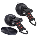 Heavy-Duty Suction Cup Hook with Strap and Carabiner Clip, 6-Pack for Camping, Car, Home, and V1341-ZY-2PB9D6LC-6PCS-BLACK