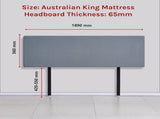 Linen Fabric King Bed Deluxe Headboard Bedhead - Berlin Blue V63-839671