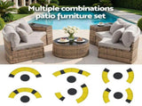 Gardeon 4 Seater Outdoor Sofa Set 7PCS Table Chair Brown Rattan Patio Furniture ODF-SOFA-7PC-RTA-BR-ABC