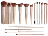 Matte Beige Makeup Brush Set Professional, Cruelty-Free for Foundation, Blush & V1107-MATTE BEIGE MAKEUP BRUSH SET