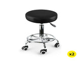 2x Levede Swivel Salon Barstool Hairdressing Black T4498-BKX2